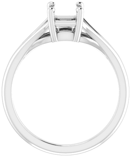 14K White 7x5 mm Emerald 4-Prong Cathedral Split Shank Engagement Ring Mounting (2)