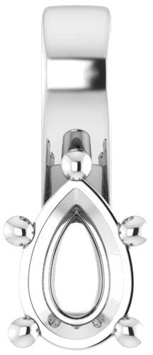 Pakabukas „Solitaire“ 585 Baltojo Aukso Pear Shape 6mm x 4mm (1)