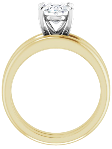 14K Yellow White 9x7 mm Oval Solitaire Engagement Ring Mounting (7)