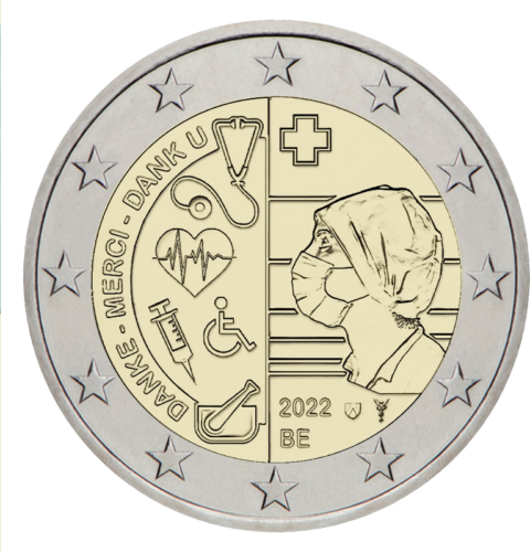 2022 Бельгия Медицина монета 2 евро BU (3)