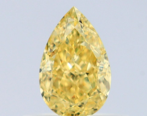 0.5 carat Fancy Intense Yellow-VVS1 Natūralus Pear Deimantas (1)