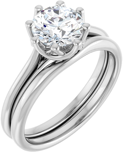 14K White 7 mm Round Solitaire Engagement Ring Mounting (6)