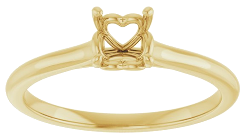 14K Yellow  5.2 mm Round Solitaire Engagement Ring Mounting (3)