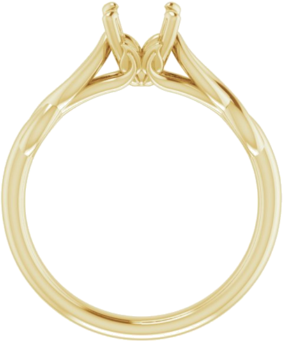 14K Yellow  6 mm Round Solitaire Engagement Ring Mounting (2)