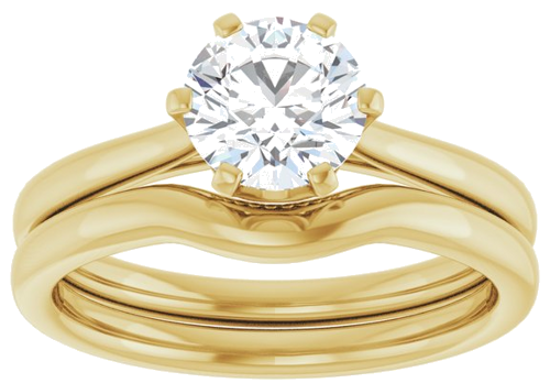 14K Yellow 6.5 mm Round Engagement Ring Mounting (8)