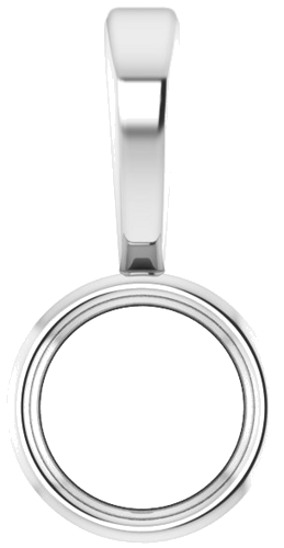 14K White 3 mm Round Bezel-Set Solitaire Pendant Mounting (1)