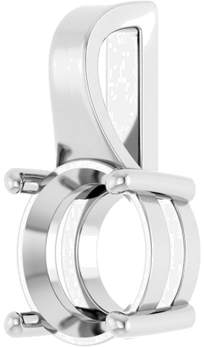 Pakabukas „Solitaire“ 925 Sidabro Round 9.4mm (2)