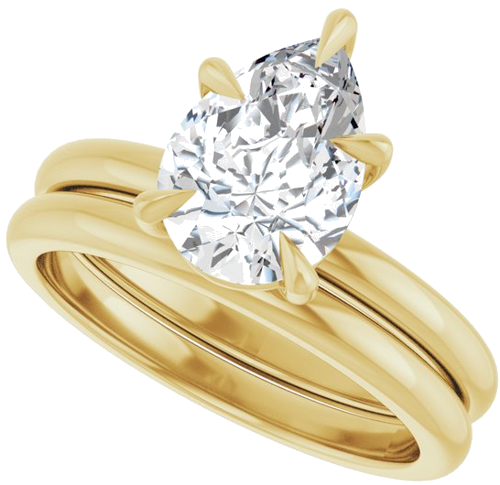 Sužadėtuvių Žiedas „Solitaire“ 585 Geltonojo Aukso Pear Shape 10mm x 7mm (10)