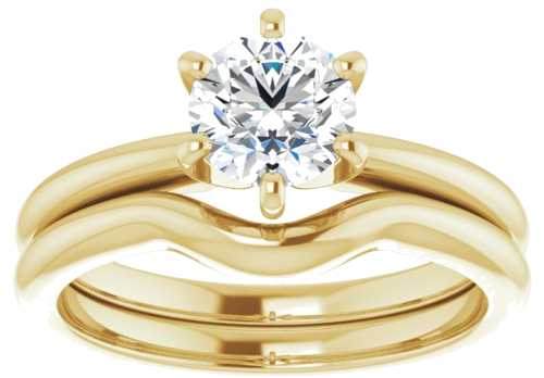 14K Yellow 6 mm Round Solitaire Engagement Ring Mounting (8)