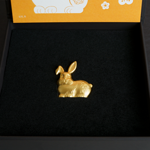 2023 Год Кролика Монголия 1 oz серебряная монета (позолоченная) (4)