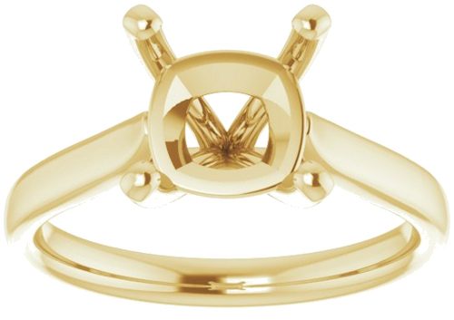 14K Yellow 8 mm Cushion Engagement Ring Mounting (3)