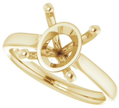 Sužadėtuvių Žiedas „Solitaire“ 585 Geltonojo Aukso Oval 11mm x 9mm (5)