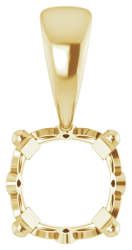 Pakabukas „Solitaire Scroll Setting®“ 585 Geltonojo Aukso Cushion 6mm (1)