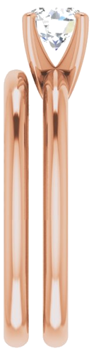 Sužadėtuvių Žiedas „Solitaire“ 585 Rožinis Aukso Round 5.5mm (9)