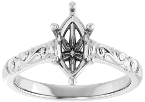 Sužadėtuvių Žiedas „Solitaire“ 417 Baltojo Aukso Marquise 10mm x 5mm (3)