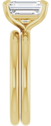 Sužadėtuvių Žiedas „Solitaire“ 750 Geltonojo Aukso Emerald 9mm x 7mm (9)