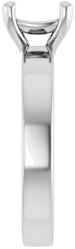 14K White 7 mm Cushion Solitaire Engagement Ring Mounting (4)