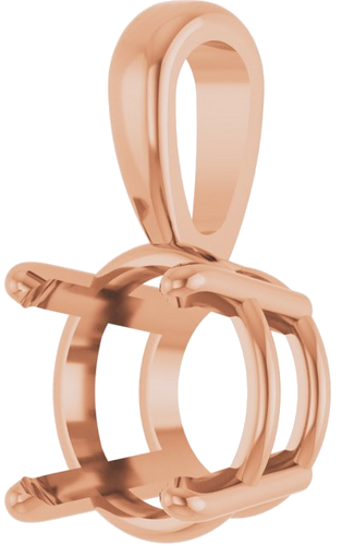 14K Rose 8 mm Round 4-Prong Pendant Mounting (2)