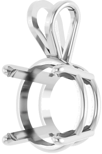 Pakabukas „Round 4-Prong Basket“ 14k white gold Round 12.5mm (2)