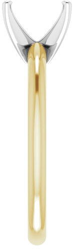 14K Yellow   White  7x5 mm Emerald Solitaire Engagement Ring Mounting (4)