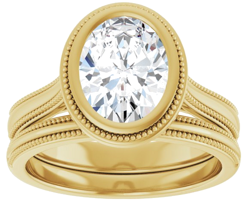 14K Yellow 9x7 mm Oval Solitaire Engagement Ring Mounting (8)