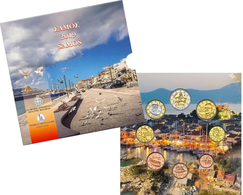 2019 Graikija Samos salos BU Euro monetų rinkinys (1)