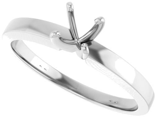 Sužadėtuvių Žiedas „Solitaire“ 585 Baltojo Aukso Round 4.2mm x 4.9mm (5)