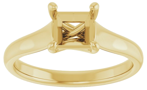 14K Yellow 5.5 mm Square Solitaire Engagement Ring Mounting (3)