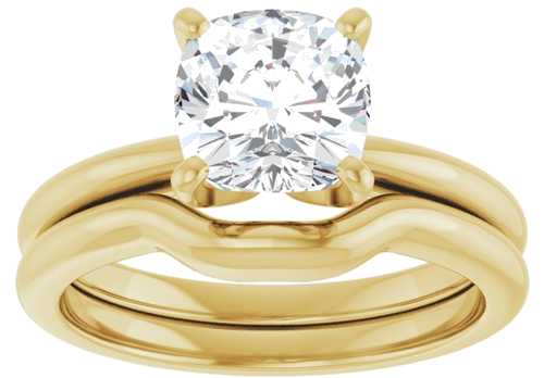 14K Yellow  7x7 mm Cushion Solitaire Engagement Ring Mounting (8)