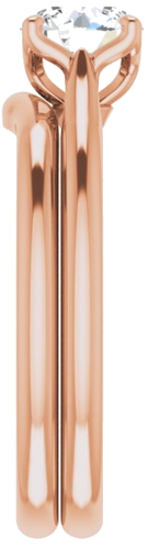 Sužadėtuvių Žiedas „Solitaire“ 585 Rožinis Aukso Round 6mm (9)