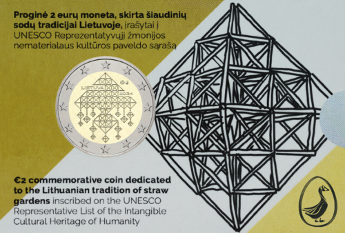 2024 Lietuva 2 eiro BU monēta ar salmu dārzu tradīciju (1)