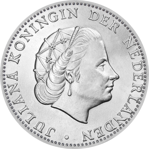 2 1/2 guldeno Julijana (1959 - 1966) Nyderlandai sidabrinė moneta (1)