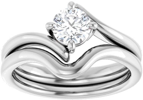 Sužadėtuvių Žiedas „Solitaire“ 585 Baltojo Aukso Round 5.2mm (8)