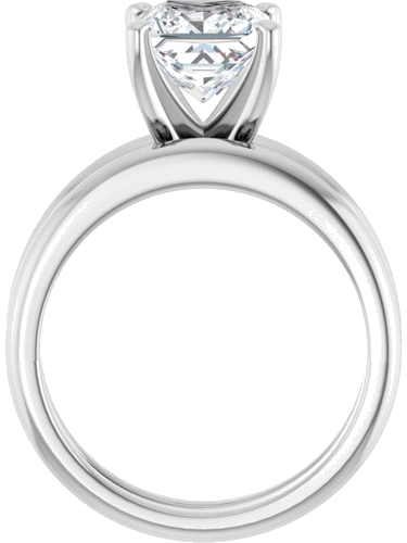 14K White  7 mm Square Solitaire Engagement Ring Mounting (7)