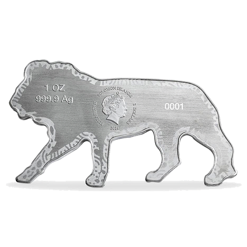 2021 Saliamono Salos Afrikos liūtas 1 oz sidabrinė Proof moneta dėžutėje (2)