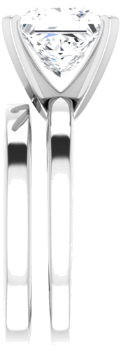 14K White 8x8 mm Square Solitaire Engagement Ring Mounting (9)