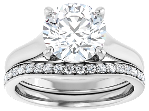 14K White 8.2 mm Round Solitaire Engagement Ring Mounting (8)