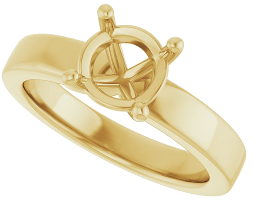 14K Yellow 7.4 mm Round Solitaire Engagement Ring Mounting (5)
