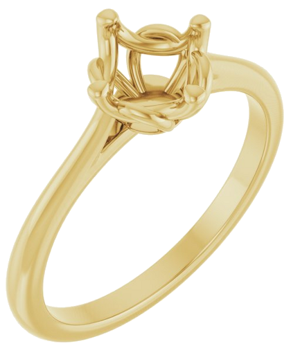 14K Yellow 6.5 mm Round Solitaire Engagement Ring Mounting (1)