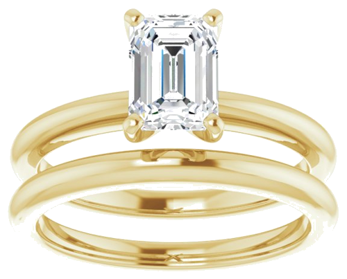 14K Yellow  7x5 mm Emerald Solitaire Engagement Ring Mounting (8)