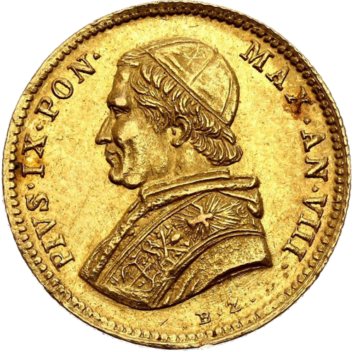 Vatican Pius IX 1 scudo (1853–1857) gold coin (1)