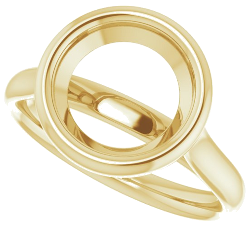 14K Yellow 9.4 mm Round Solitaire Engagement Ring Mounting (5)