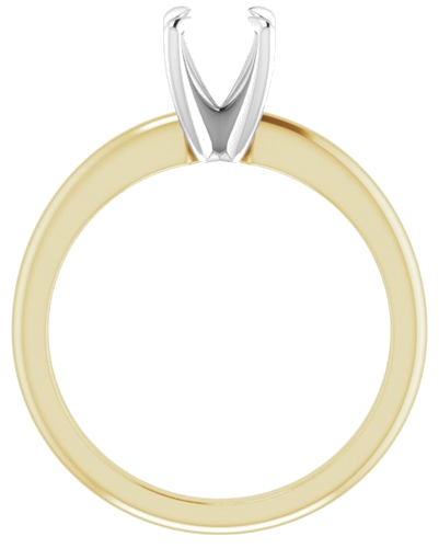 14K Yellow White 6 mm Round Solitaire Engagement Ring Mounting (2)
