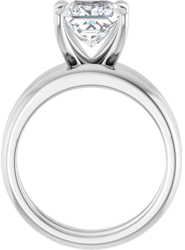 Platinum 7x7 mm Square Solitaire Engagement Ring Mounting (7)