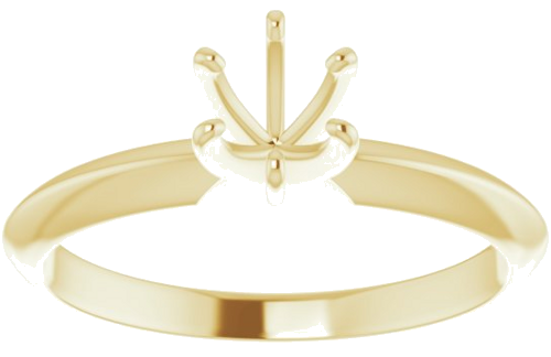 14K Yellow 4.2-4.9 mm Round 6-Prong Solitaire Ring Mounting (3)