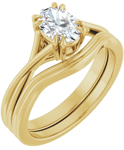 14K Yellow 7x5 mm Oval Solitaire Engagement Ring Mounting (6)