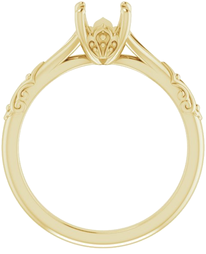 14K Yellow 6 mm Round Solitaire Engagement Ring Mounting (2)