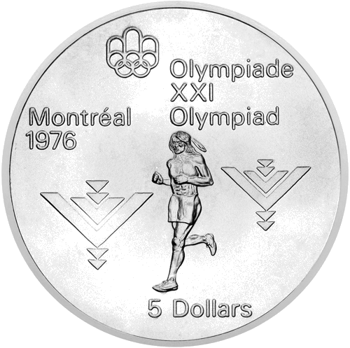5 Dollars Marathon 1975 Canada Silver Coin (1)