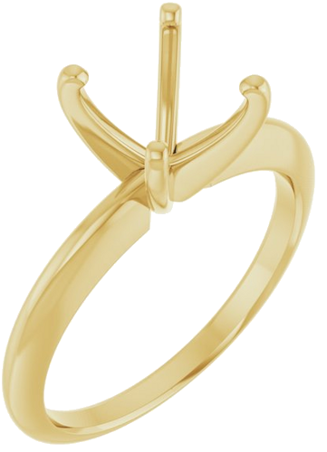 Sužadėtuvių Žiedas „Solitaire“ 585 Geltonojo Aukso Round 7.8mm x 8.6mm (1)