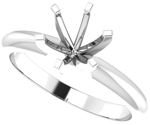 Platinum 6-6.6 mm Round 6-Prong Solitaire Ring Mounting (5)